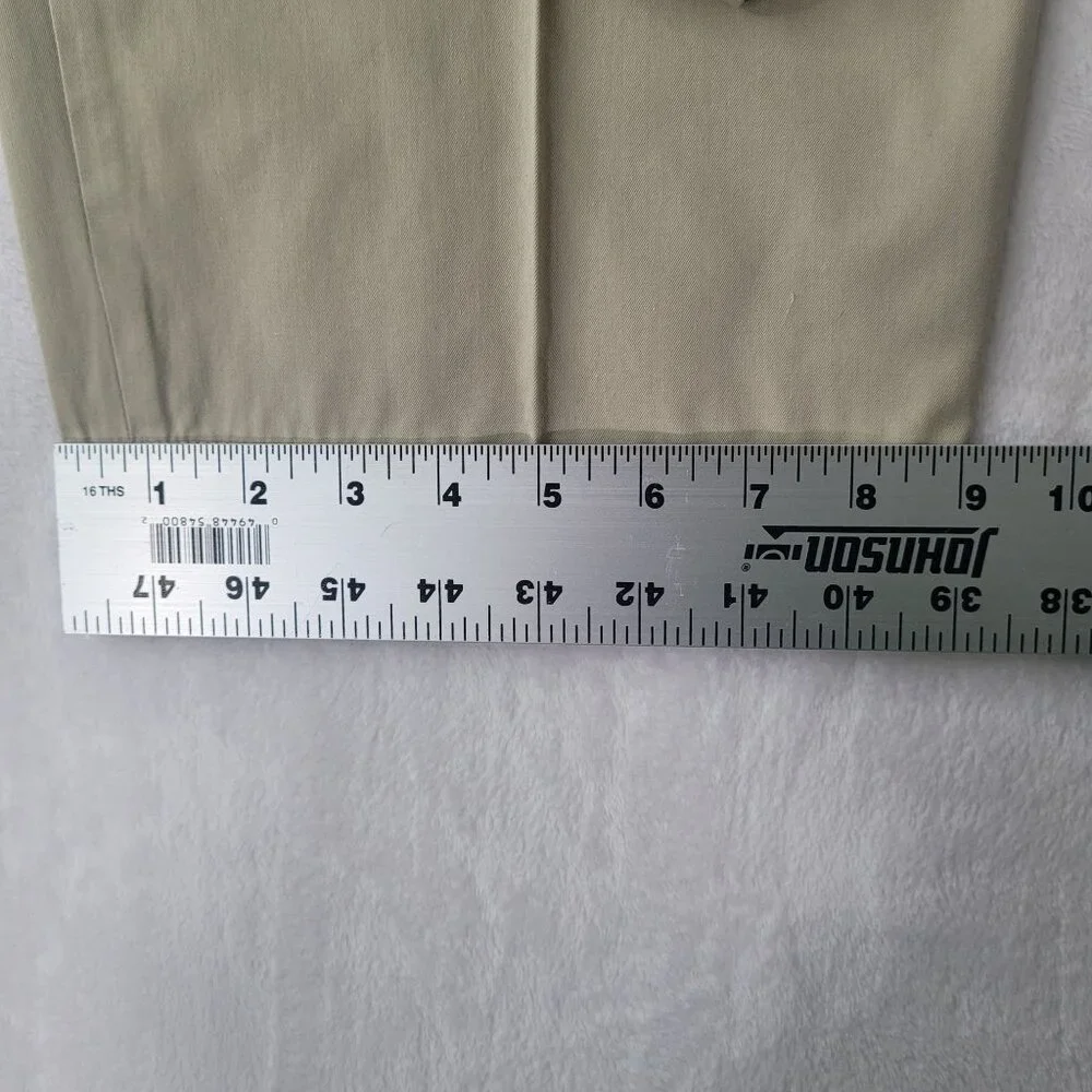 VTG Burberrys Leisure Men's Beige Pleated Chino Pants Talla 60 US Size 44x27 - Picture 10 of 11